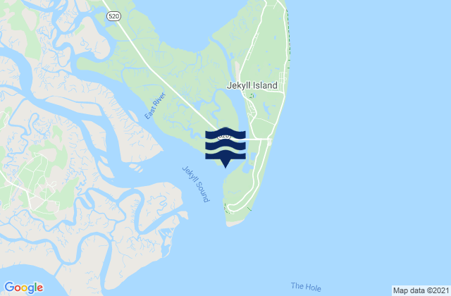 Mapa de mareas Jekyll Creek south entrance, United States