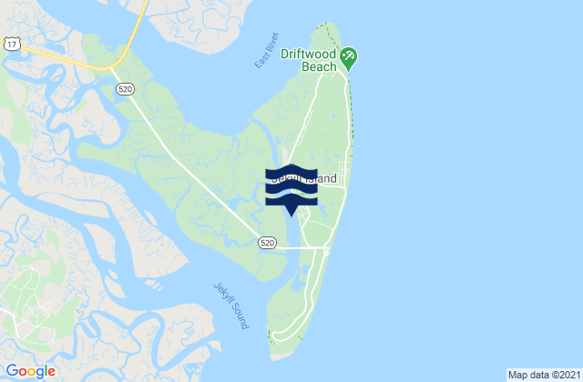 Mapa de mareas Jekyll Island Marina (Jekyll Creek), United States