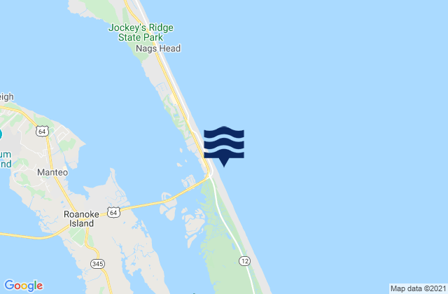 Mapa de mareas Jennettes Pier Nags Head (Ocean), United States