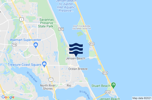Mapa de mareas Jensen Beach, United States