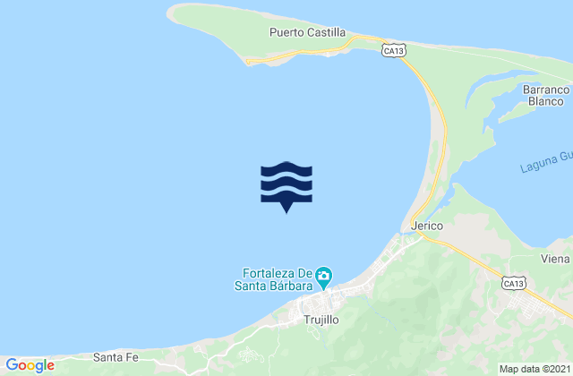 Mapa de mareas Jericó, Honduras