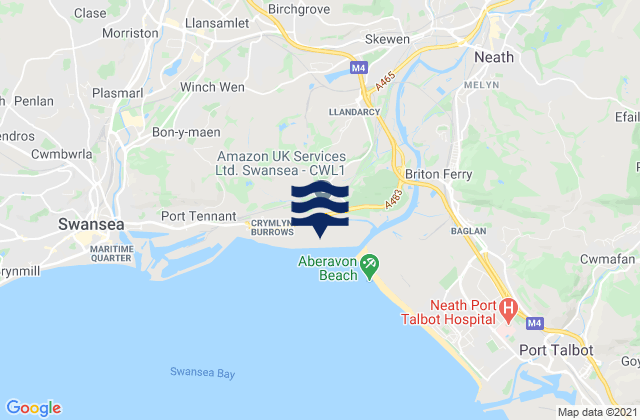 Mapa de mareas Jersey Marine Beach, United Kingdom