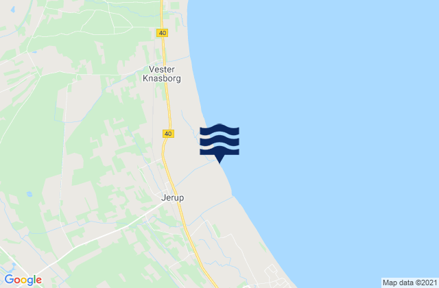 Mapa de mareas Jerup Strand, Denmark