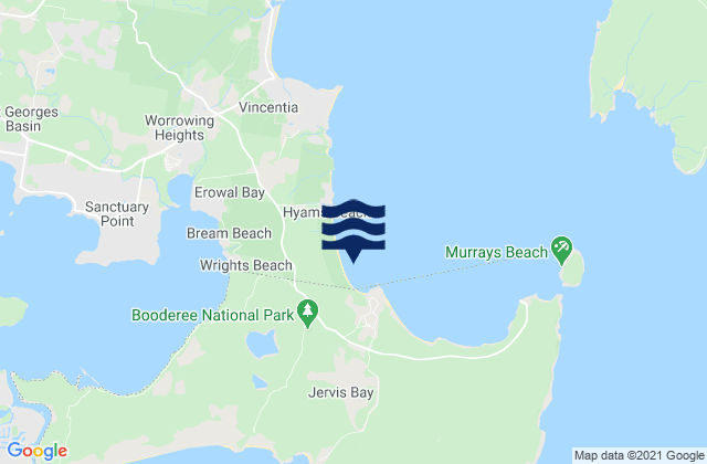 Mapa de mareas Jervis Bay, Australia