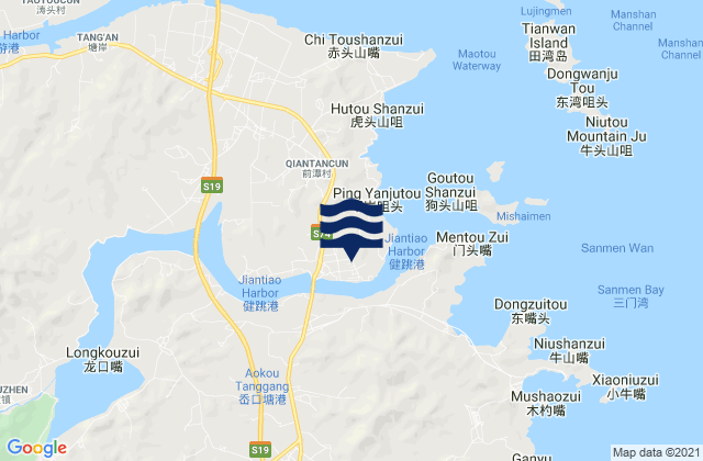 Mapa de mareas Jiantiao, China