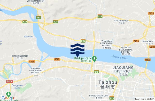 Mapa de mareas Jiazhi, China