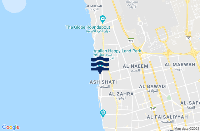 Mapa de mareas Jiddah, Saudi Arabia