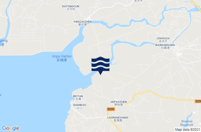 Mapa de mareas Jiepao, China