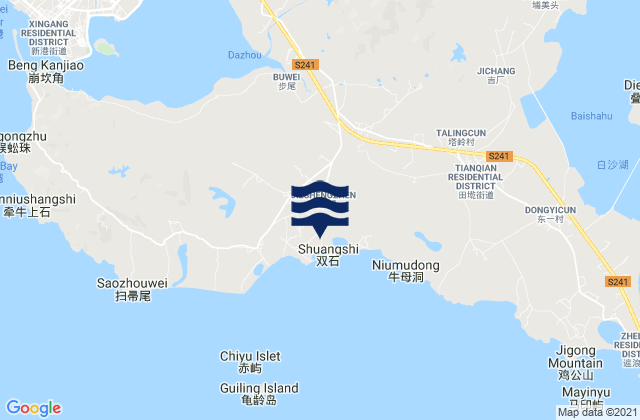 Mapa de mareas Jiesheng, China