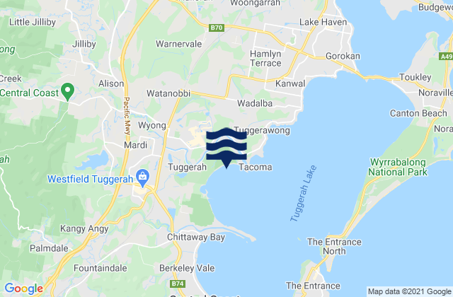 Mapa de mareas Jilliby, Australia