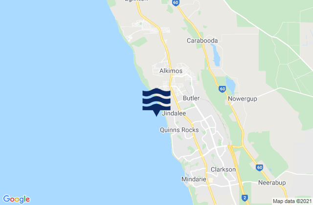 Mapa de mareas Jindalee, Australia