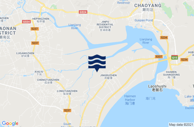 Mapa de mareas Jingdu, China