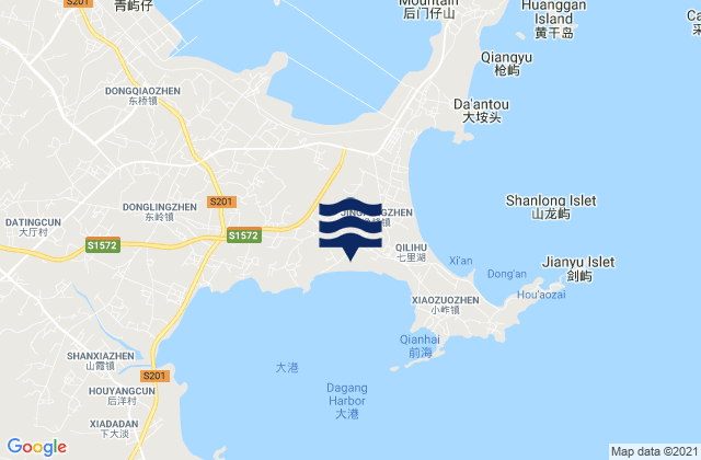 Mapa de mareas Jingfeng, China