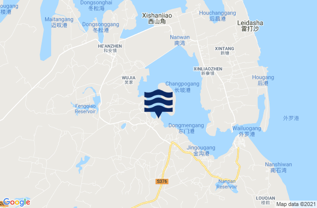 Mapa de mareas Jinhe, China