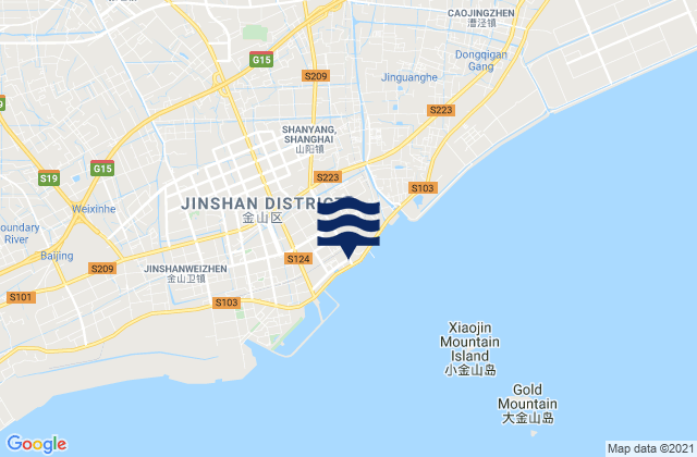 Mapa de mareas Jinshanzui, China