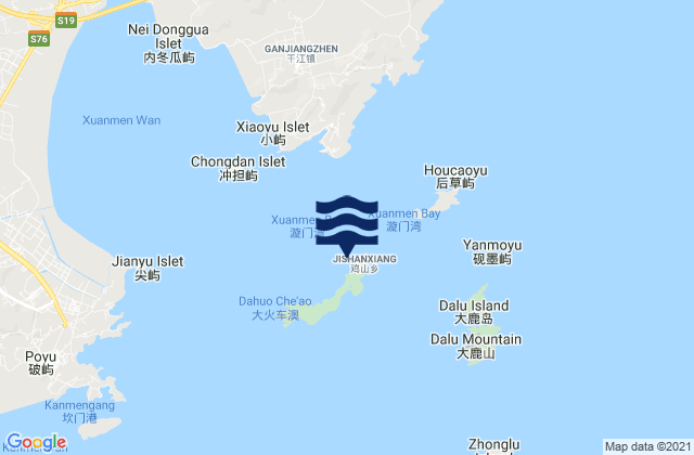 Mapa de mareas Jishan, China