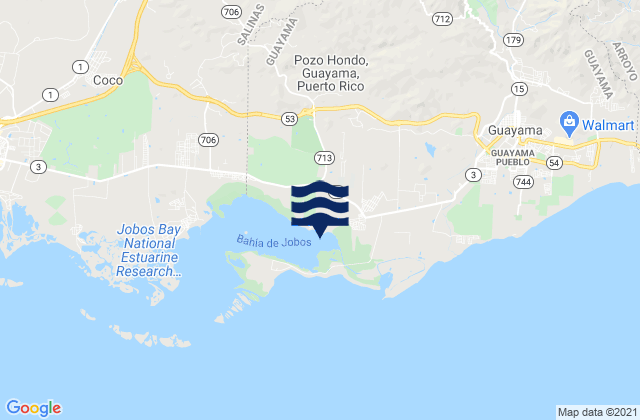 Mapa de mareas Jobos Barrio, Puerto Rico
