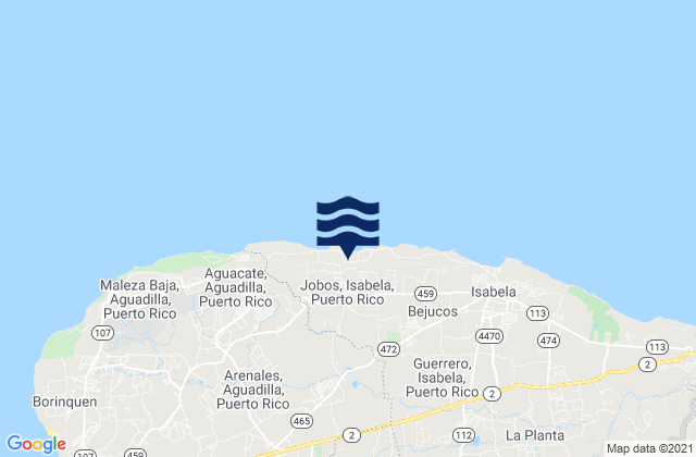 Mapa de mareas Jobos Barrio, Puerto Rico