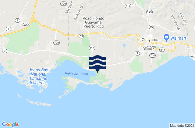 Mapa de mareas Jobos, Puerto Rico