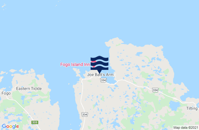 Mapa de mareas Joe Batts Arm, Canada