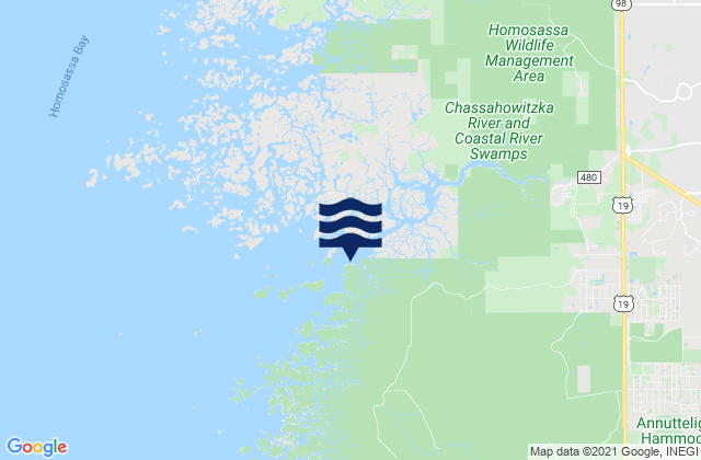 Mapa de mareas Johns Island (Chassahowitzka Bay), United States