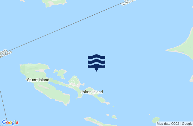 Mapa de mareas Johns Island 0.8 mile north of, United States