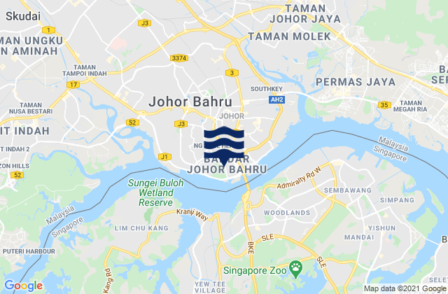Mapa de mareas Johor Bahru, Malaysia