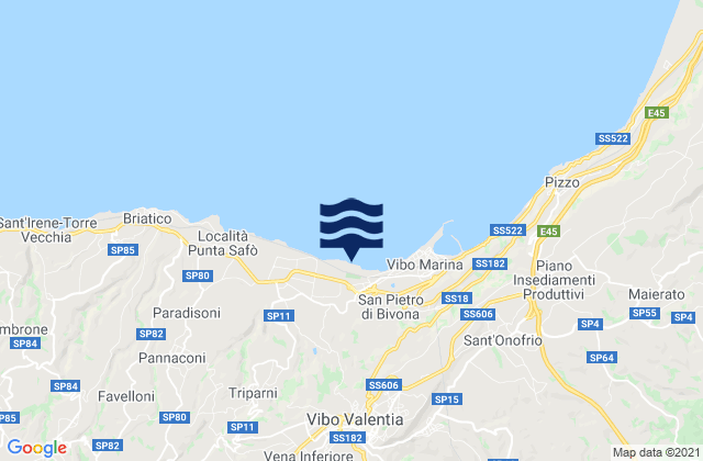 Mapa de mareas Jonadi, Italy
