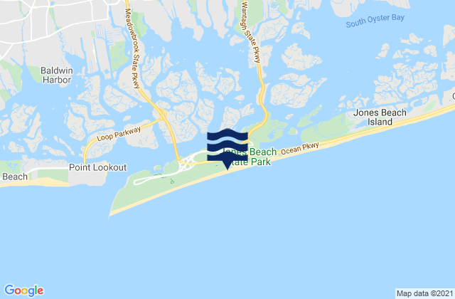Mapa de mareas Jones Beach, United States