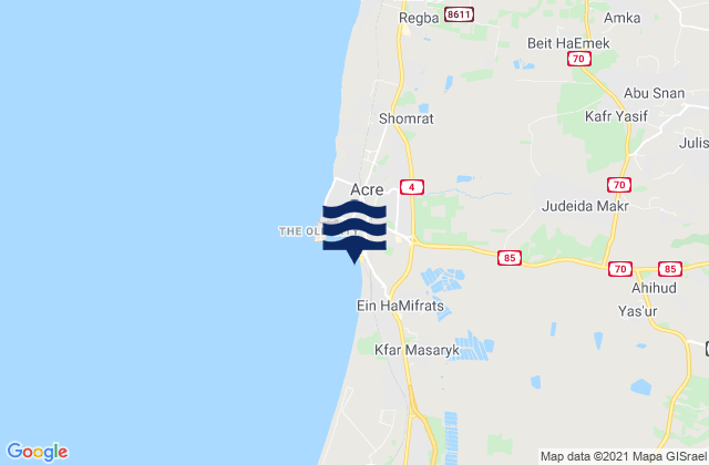 Mapa de mareas Judeida Makr, Israel