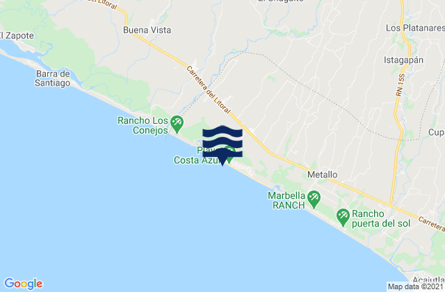Mapa de mareas Jujutla, El Salvador