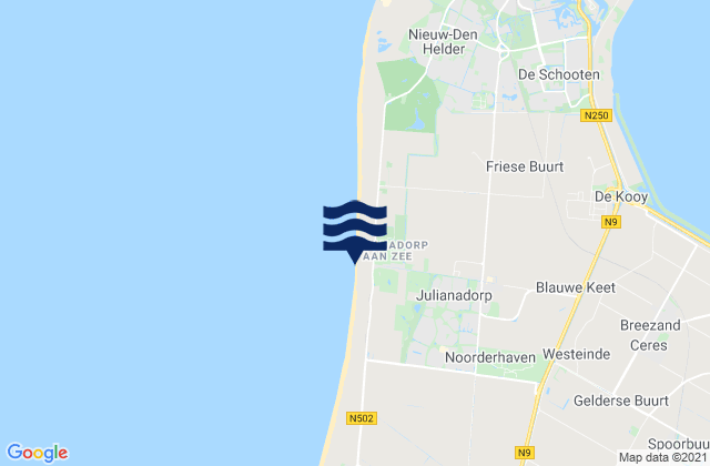 Mapa de mareas Julianadorp, Netherlands