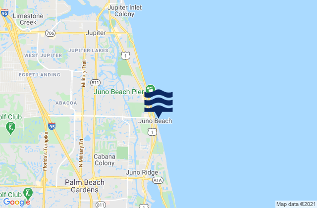 Mapa de mareas Juno Beach, United States