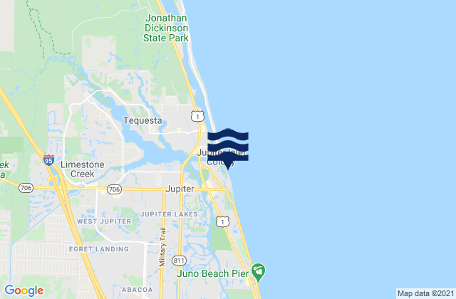 Mapa de mareas Jupiter Beach, United States
