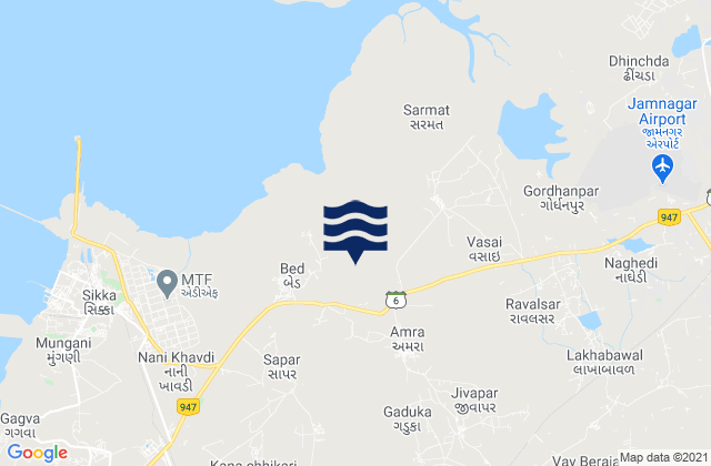 Mapa de mareas Jāmnagar, India