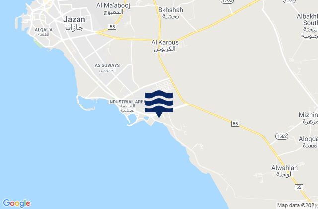 Mapa de mareas Jāzān, Saudi Arabia