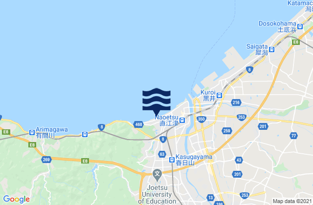 Mapa de mareas Jōetsu, Japan