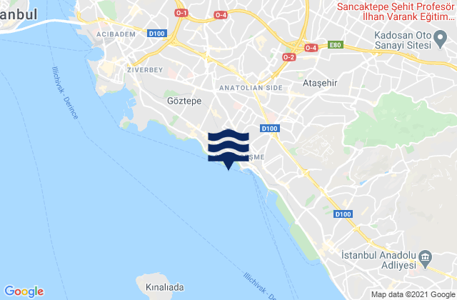 Mapa de mareas Kadıköy, Turkey