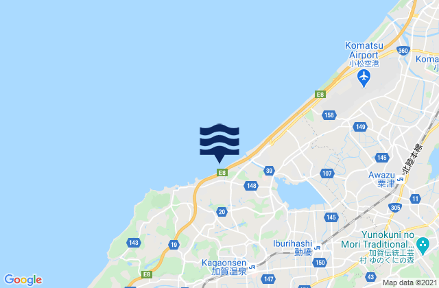 Mapa de mareas Kaga Shi, Japan