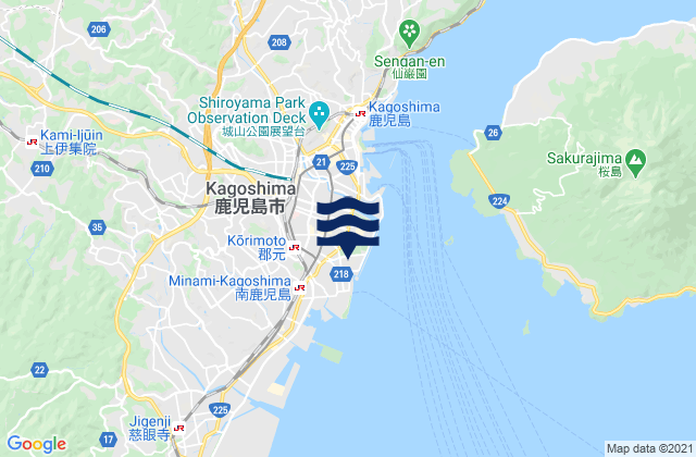 Mapa de mareas Kagoshima-shi, Japan