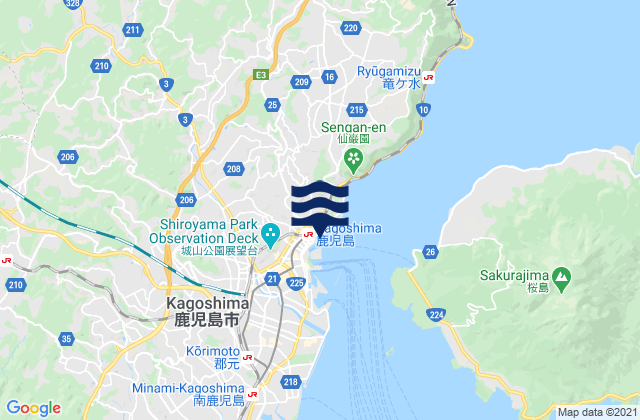 Mapa de mareas Kagoshima Ko Kagoshima Kaiwan, Japan