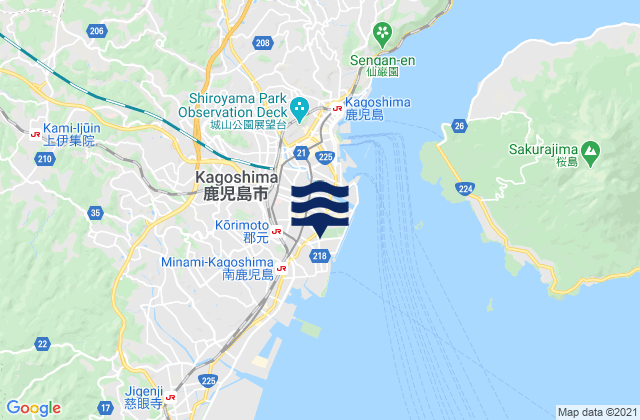 Mapa de mareas Kagoshima Shi, Japan