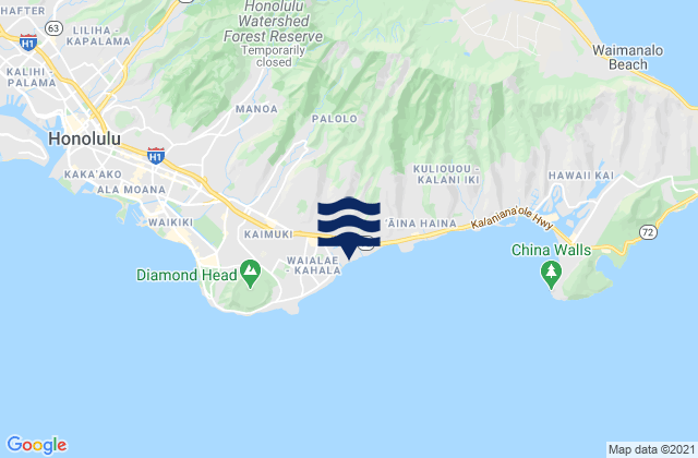 Mapa de mareas Kahala Hilton Beach, United States