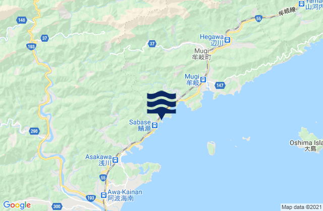 Mapa de mareas Kaifu Gun, Japan