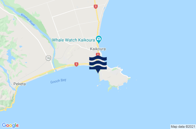Mapa de mareas Kaikoura, New Zealand