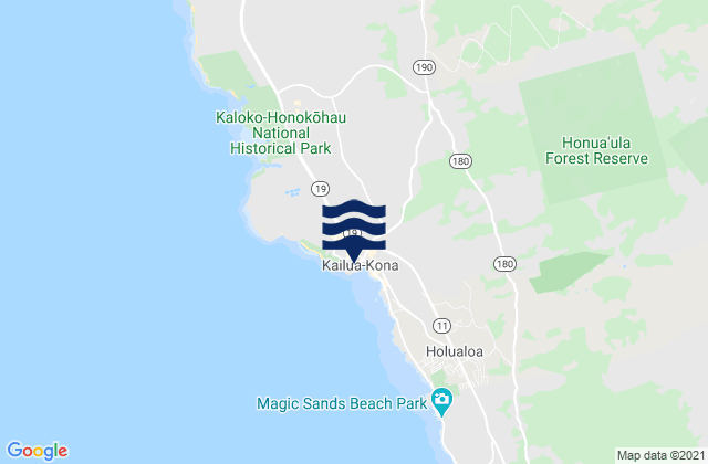 Mapa de mareas Kailua-Kona, United States