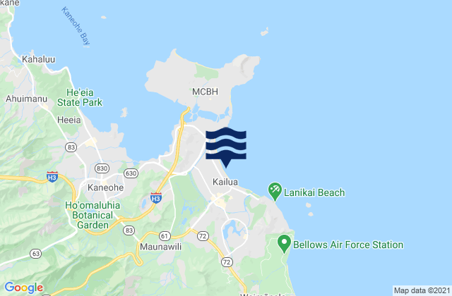 Mapa de mareas Kailua Beach, United States