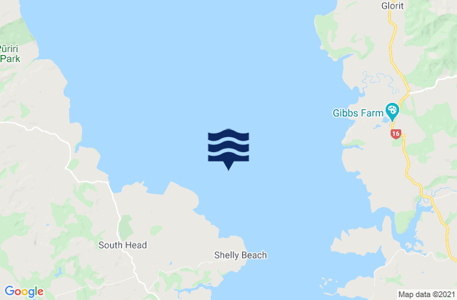Mapa de mareas Kaipara Harbour, New Zealand