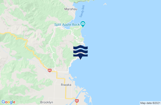 Mapa de mareas Kaiteriteri, New Zealand