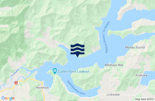 Mapa de mareas Kaiuma Bay, New Zealand